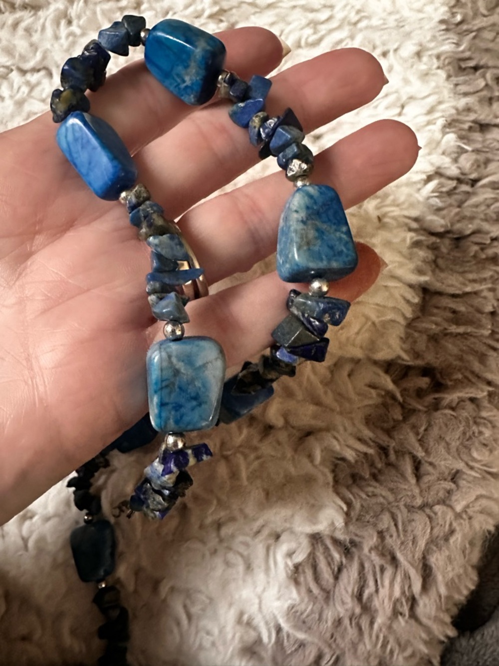 Handcrafted lapis lazuli Beaded Necklace